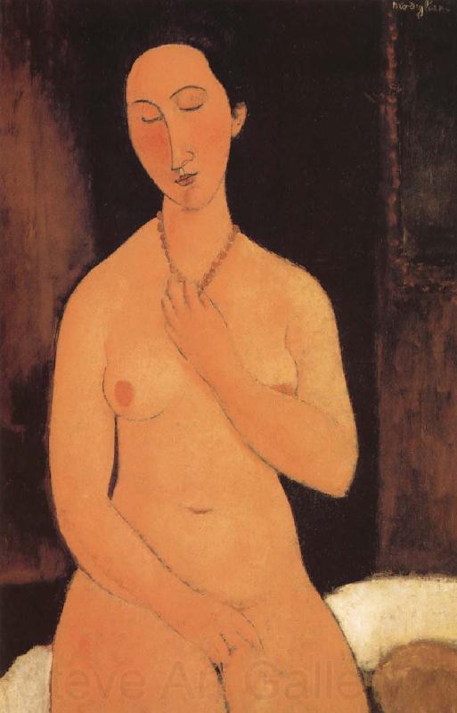 Amedeo Modigliani Seated unde with necklace Norge oil painting art